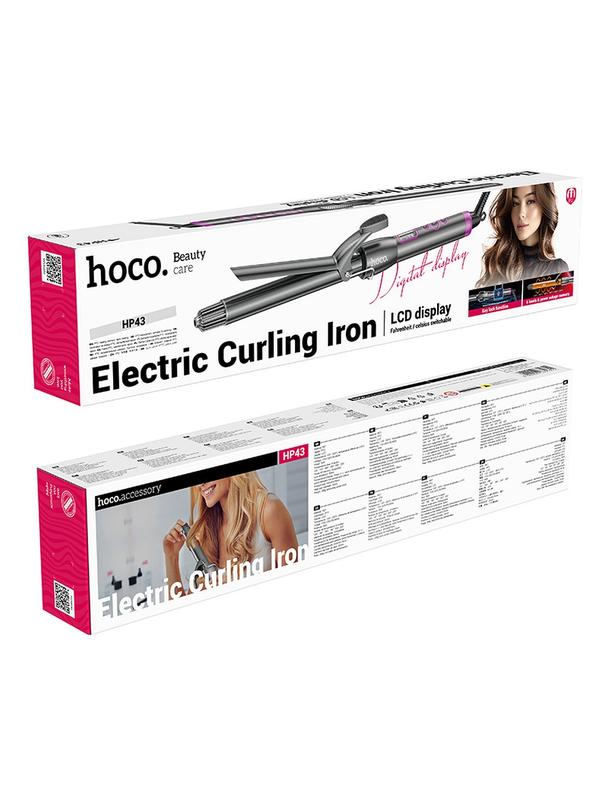 Lokówka do włosów Hoco z wyświetlaczem HP43 szara