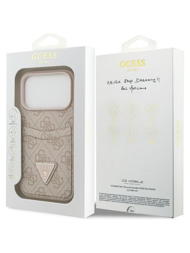 GUESS futerał do IPHONE 17 Pro GUHCP17LP4TPP (4G Double Card Triangle) różowy