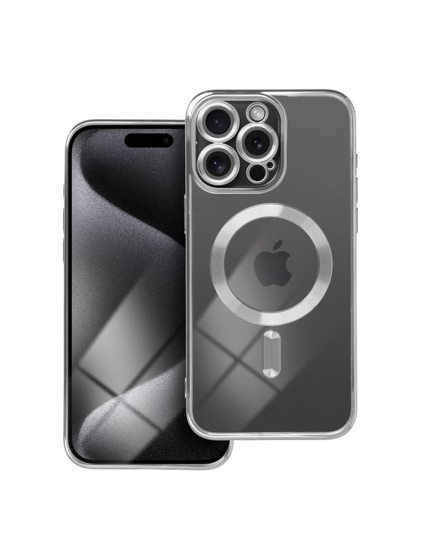Futerał ELECTRO MAG COVER kompatybilny z MagSafe do IPHONE 15 Pro srebrny