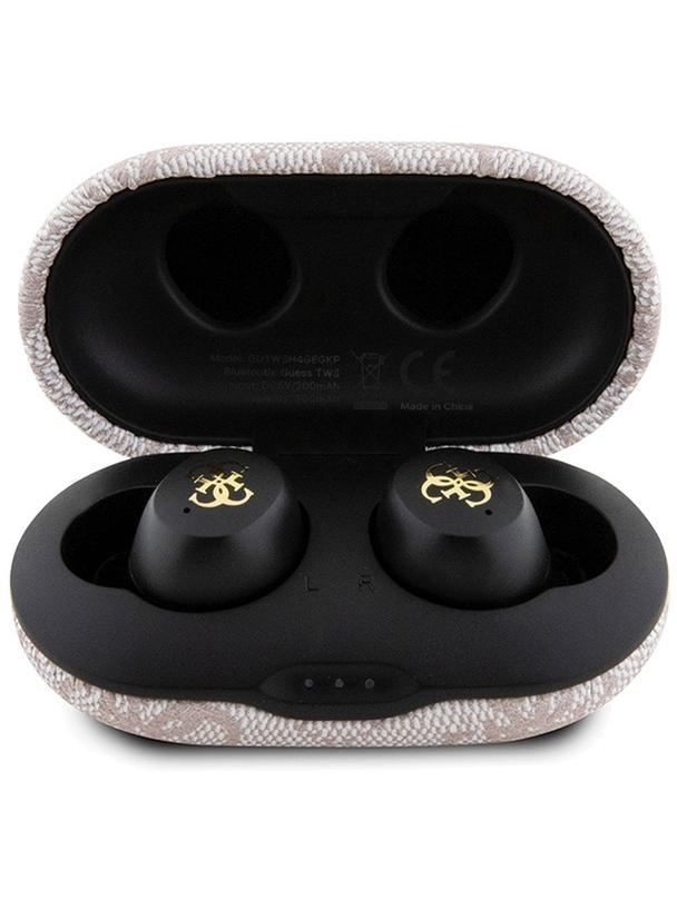 GUESS słuchawki bezprzewodowe bluetooth TWS ENC + stacja dokująca GUTWSP4EGP (4G Metal) różowe