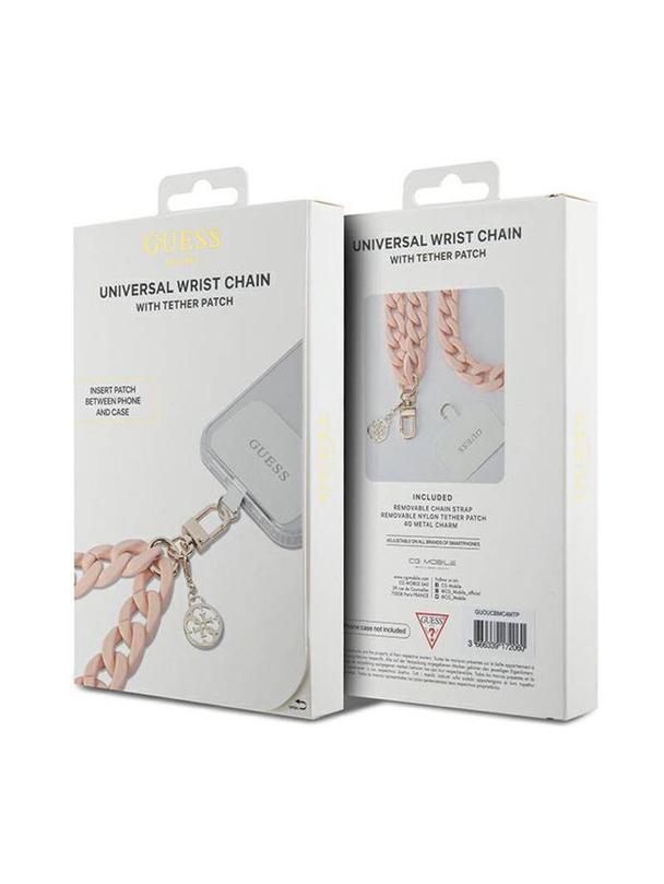 GUESS hand strap GUOUCBMC4MP (Large Chain Acrylic 4G Charms) różowy