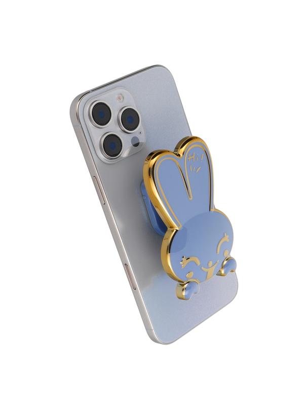 Stojak na telefon KRÓLICZEK - naklejany - niebieski