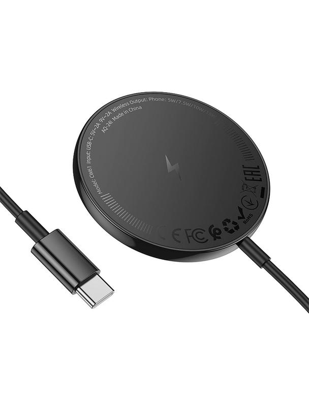 Ładowarka indukcyjna Hoco 2A 15W zgodna z MagSafe z wyświetlaczem CW61 czarna