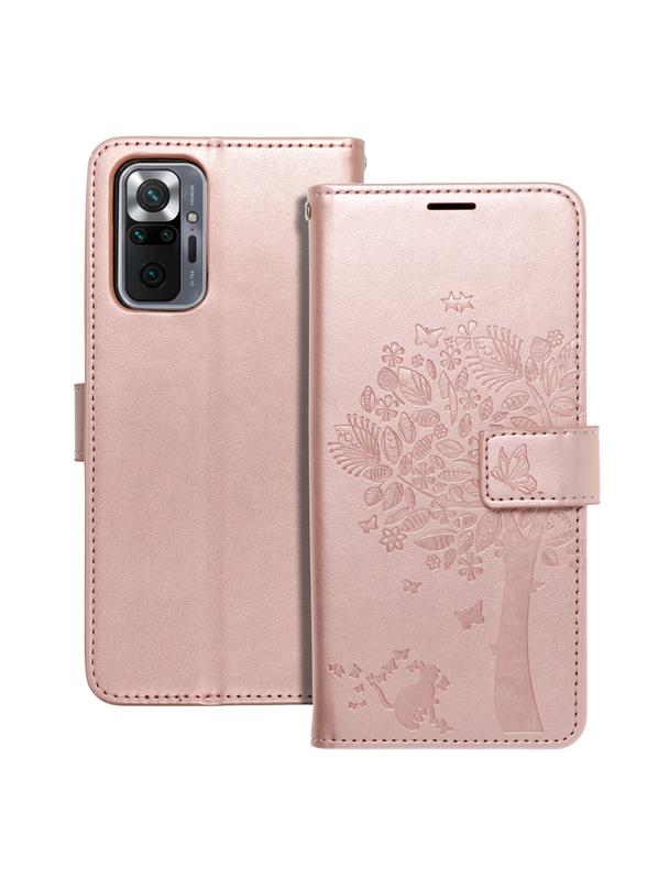 Kabura MEZZO Book do XIAOMI Redmi Note 10 Pro drzewo złoty róż