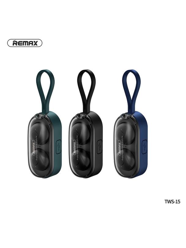 REMAX słuchawki bezprzewodowe bluetooth TWS-15 w stacja dokująca w smartbandzie zielony
