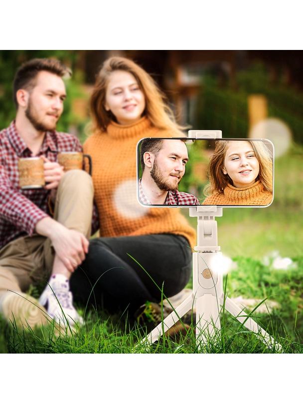 Uchwyt selfie z pilotem bezprzewodowym tripod K07 biały