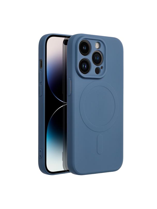 Futerał SILICONE MAG COVER kompatybilny z MagSafe do IPHONE 14 Pro niebieski