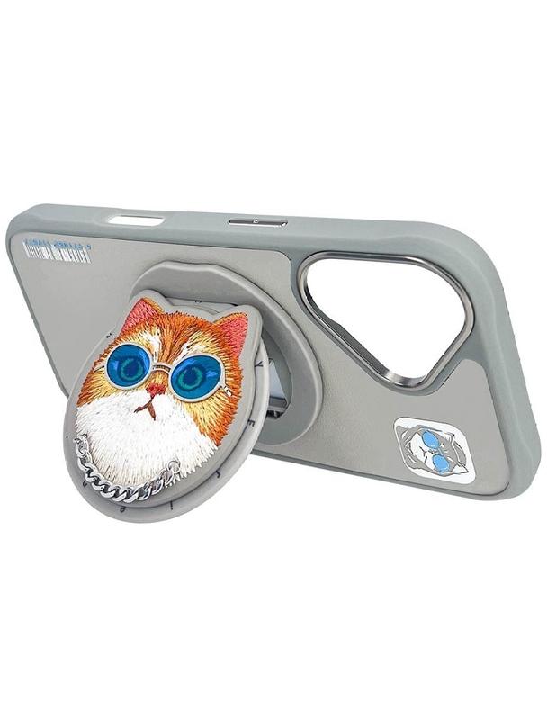 NIMMY futerał GLASSES COOL CAT kompatybilny z MagSafe do IPHONE 16 szary