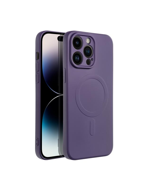 Futerał SILICONE MAG COVER kompatybilny z MagSafe do IPHONE 14 Pro Max ciemny fioletowy