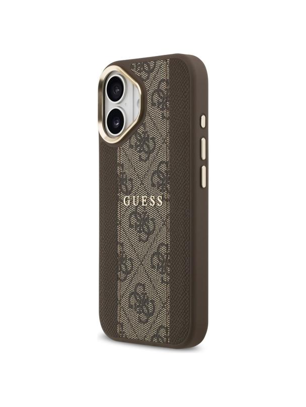 GUESS futerał do IPHONE 17 kompatybilny z MagSafe GUHMP17SPG4SEMCW (PU W/ 4G Stripe) brązowy