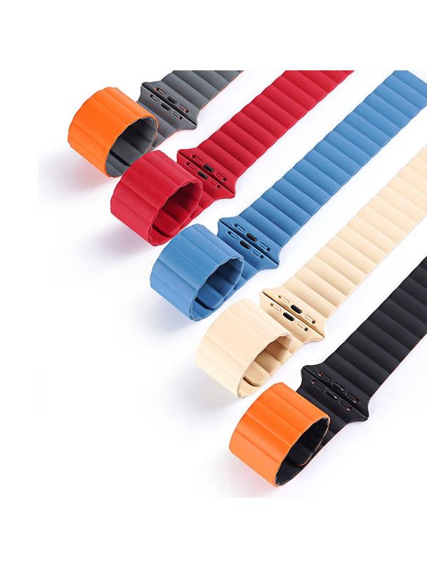 DUX DUCIS pasek CHAIN magnetyczny silikonowy do Apple Watch 42 / 44 / 45 mm niebieski