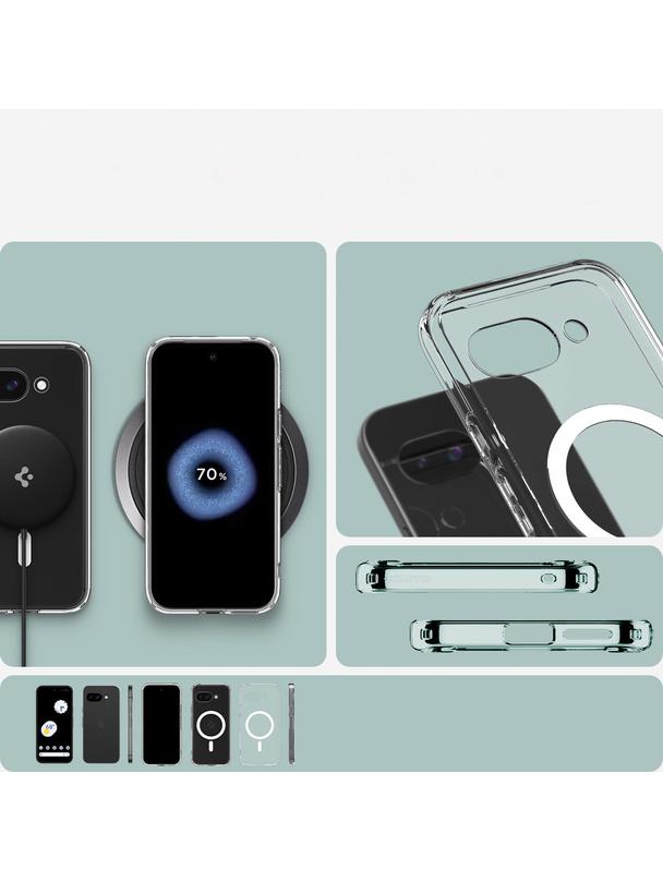 SPIGEN futerał ULTRA HYBRID MAG kompatybilny z MagSafe do GOOGLE PIXEL 9A clear/white