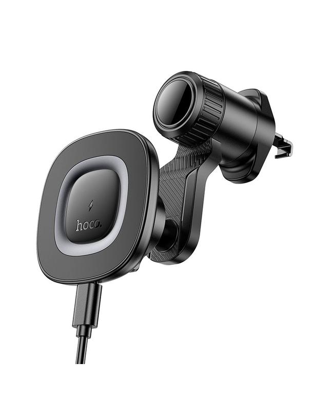 Uchwyt na telefon do samochodu indukcyjny Hoco 15W do kratki HW30 czarny