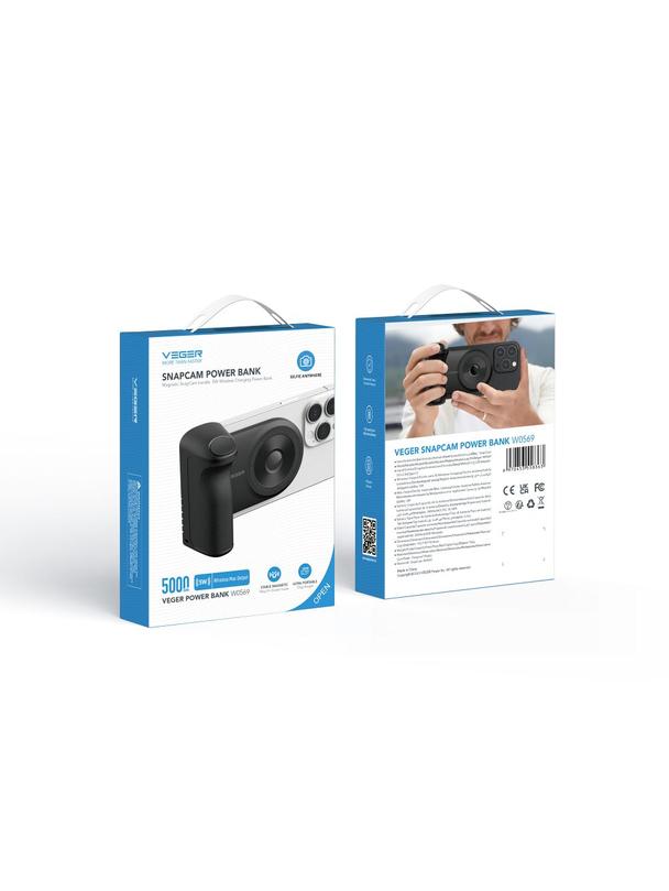 Powerbank zgodny z Magsafe Veger (W0569) PD QC3.0 20W 5000 mAh czarny