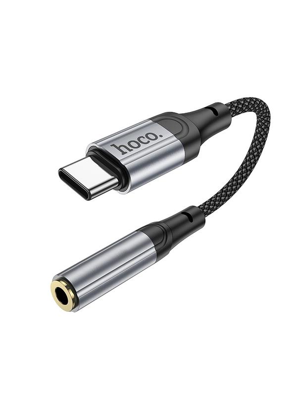 Adapter AUX USB C do Jack 3,5 mm Hoco 0,12 m LS36 czarny