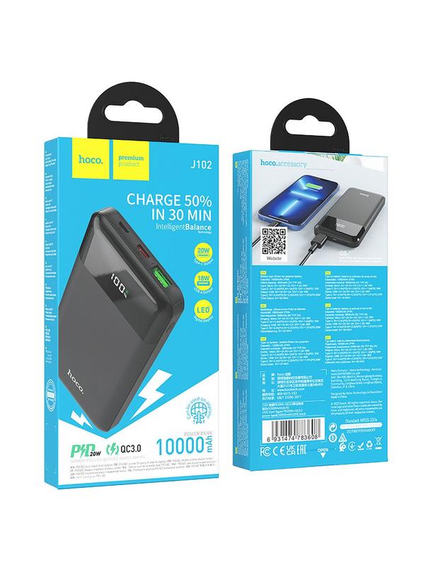 Powerbank Hoco 10000 mAh QC3.0 PD 3A 20W J102 czarny