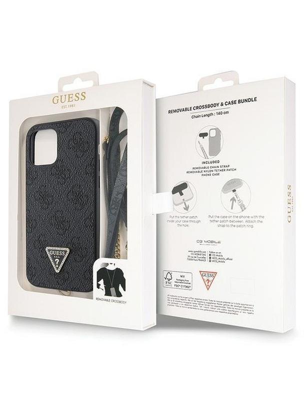 GUESS futerał do IPHONE 12 / 12 Pro GUHCP12MP4TDSCPK (Metal Logo Starss Crossbody) czarny