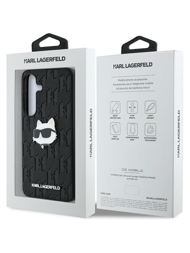 KARL LAGERFELD futerał do SAMSUNG S25 Plus KLHCS25MPGKLCHPK (PU Monogram Choupette Head Pin) czarny