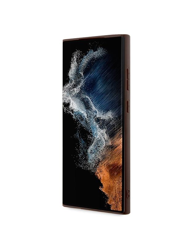 GUESS futerał do SAMSUNG S24 Ultra GUHCS24L4GMGBR (Leather 4G Metal Logo) brązowy