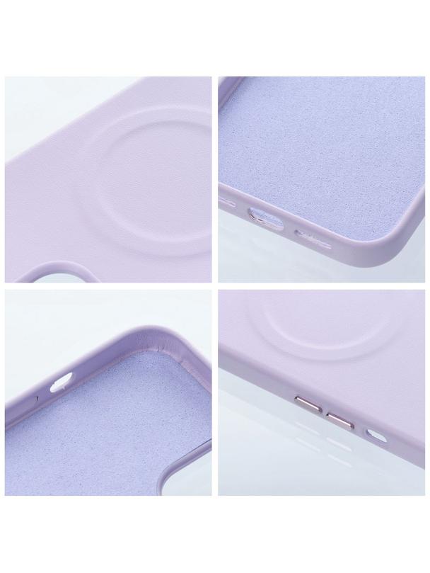 ROAR futerał LEATHER MAG kompatybilny z MagSafe do IPHONE 15 Plus Fioletowy