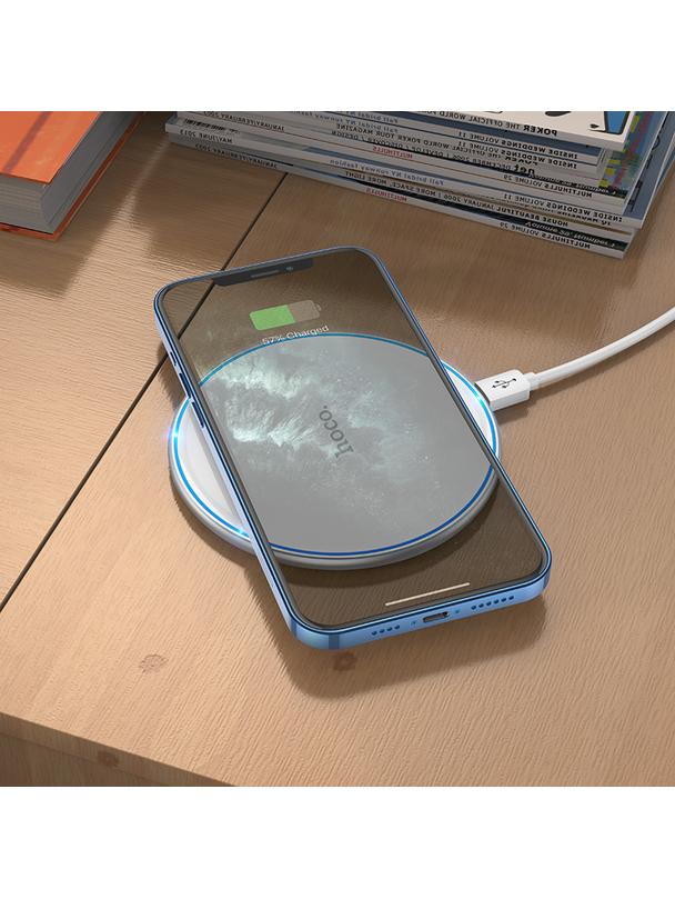 Ładowarka indukcyjna Hoco 2A 15W z podświetleniem CW6 PRO biała