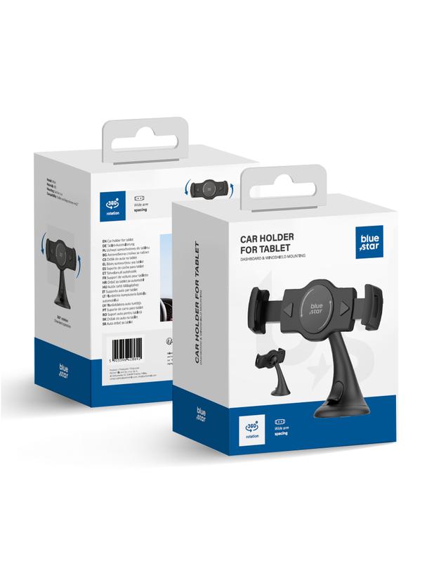 Uchwyt samochodowy do szyby BLUE STAR Wide do tabletów 4-13" czarny