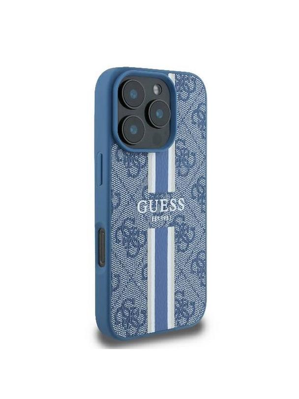 GUESS futerał do IPHONE 16 Pro kompatybilny z MagSafe GUHMP16LP4RPSB (4G Printed Stripes) niebieski