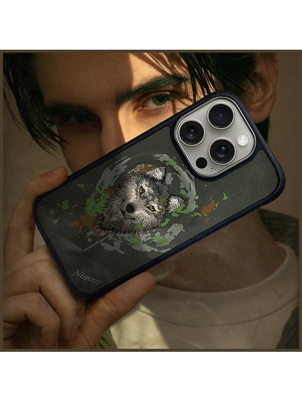 NIMMY futerał WILK kompatybilny z MagSafe do IPHONE 16 Pro ciemno szary