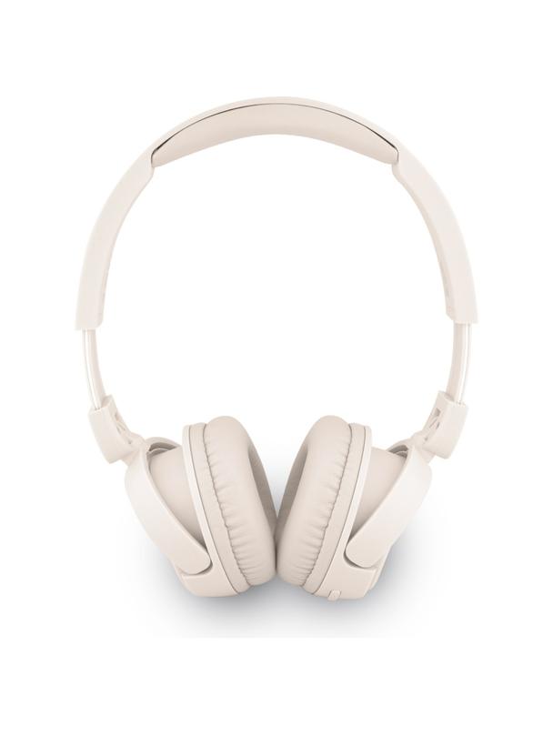 Słuchawki bezprzewodowe nauszne Guess Metal Logo Script beżowe