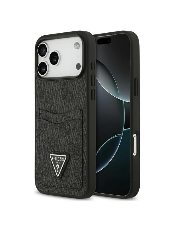 GUESS futerał do IPHONE 17 Pro Max GUHCP17XP4TPK (4G Double Card Triangle) czarny