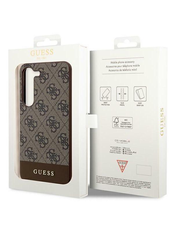 GUESS futerał do SAMSUNG S24 Plus GUHCS24MG4GLBR (4G Bottom Stripe) brązowy