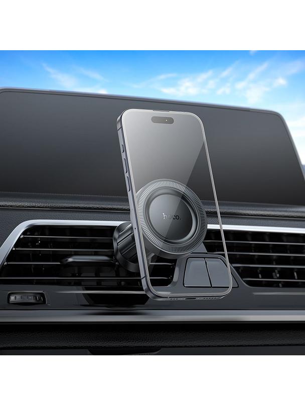 Uchwyt na telefon do samochodu magnetyczny zgodny z MagSafe Hoco do kratki H56 czarny
