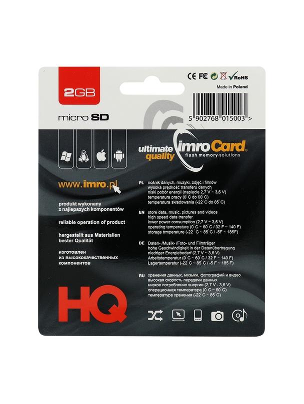 IMRO karta pamięci microSD 2GB z adapterem SD