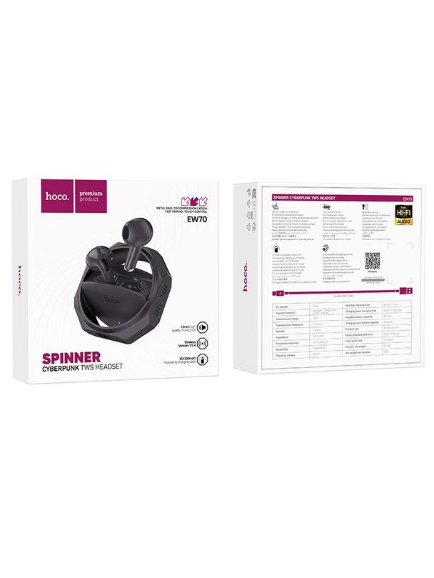 Słuchawki bezprzewodowe douszne Hoco EW70 czarno fioletowe