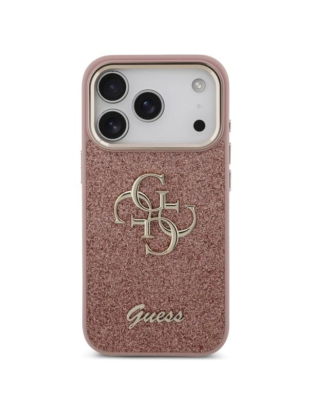 GUESS futerał do IPHONE 17 Pro GUHCP17LHG4SGCP (Fixed Glitter Big 4G Metal Frame) różowy