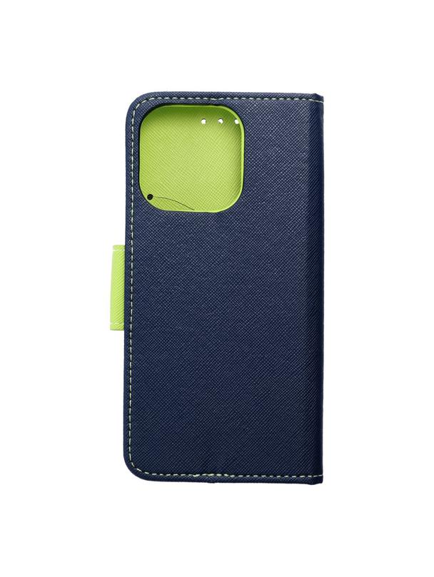 Kabura FANCY Book do IPHONE 16 Pro granatowo limonkowy