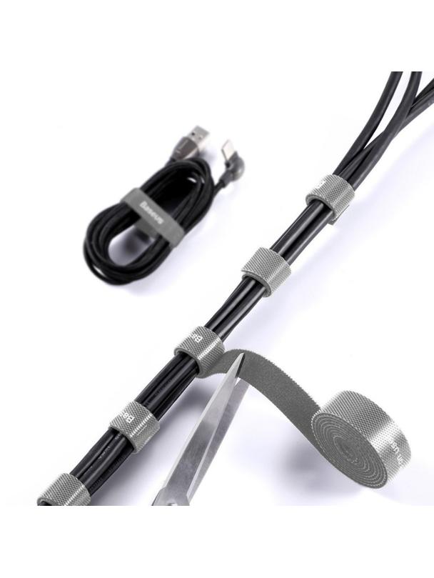 BASEUS taśma rzepowa organizer do kabli ACMGT-F0G 3 m szara