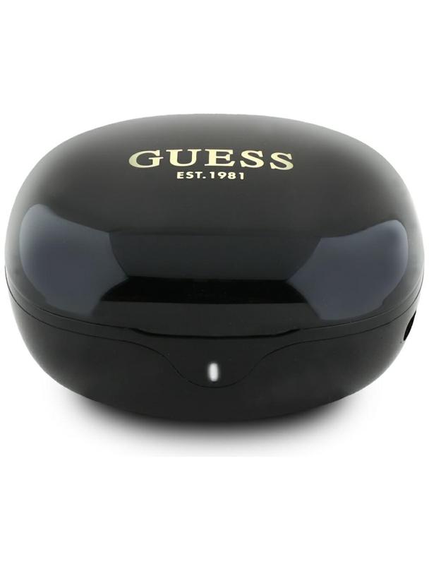 Słuchawki bezprzewodowe douszne Guess TWS Flat Classic Logo Electroplated czarne
