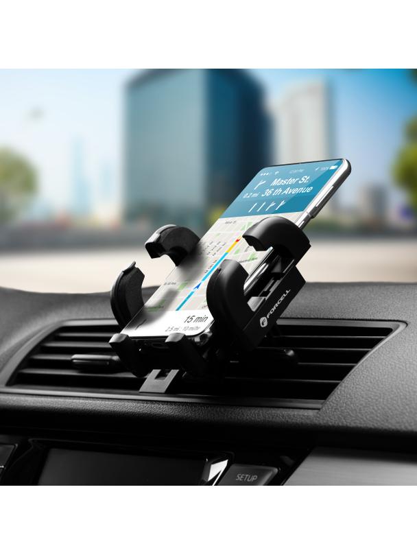 Uchwyt na telefon do samochodu uniwersalny Forcell F-Grip Regular do kratki czarny