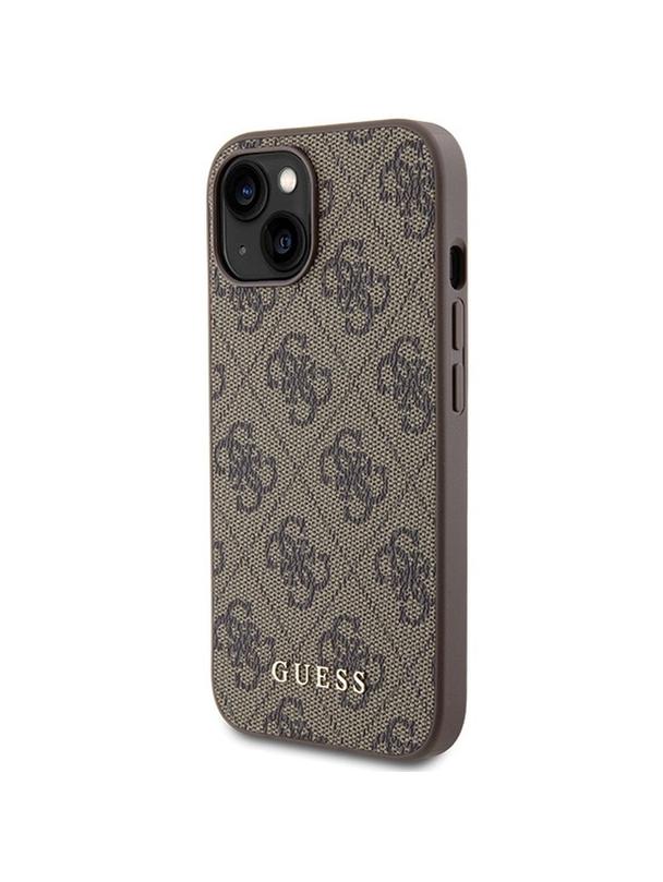 GUESS futerał do IPHONE 15 GUHCP15SG4GFBR (4G Metal Logo) brązowy
