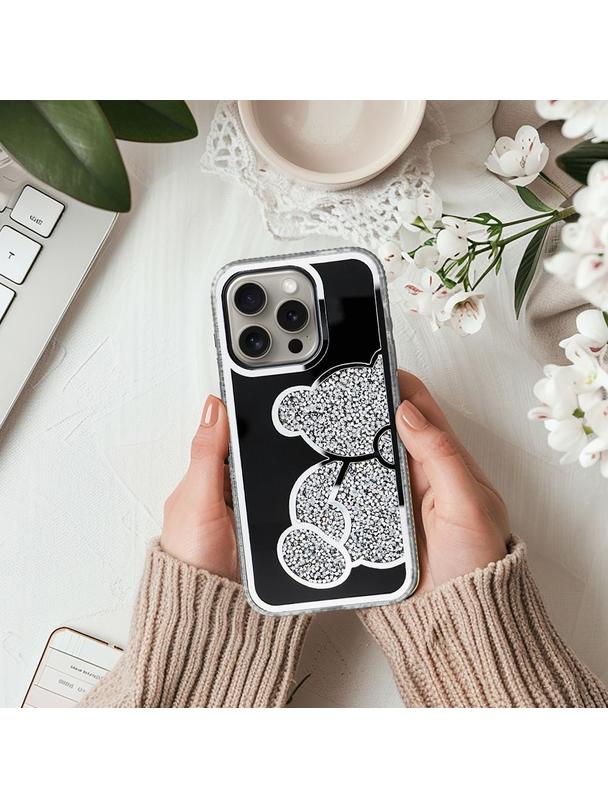 Futerał TEDDY BEAR do IPHONE 15 Pro Max srebrny