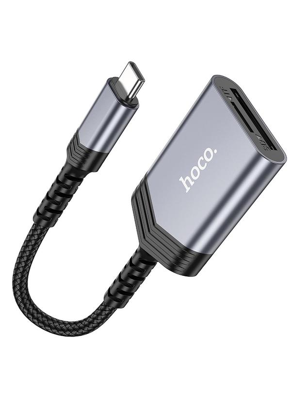 Czytnik kart SD / TF Hoco USB C UA25 szary