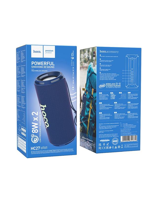 Głośnik bluetooth 2 x 8W 2h Hoco HC27 granatowy