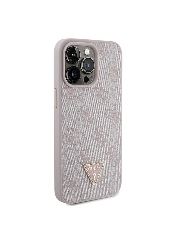GUESS futerał do IPHONE 15 Pro Max GUHCP15XP4TDPP (PU Leather 4G Triangle Strass) różowy