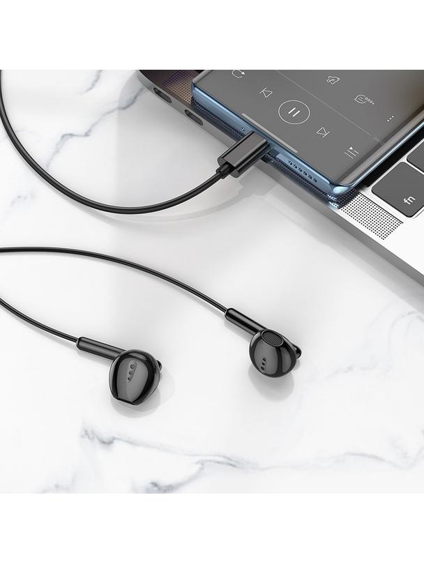 EOL Słuchawki przewodowe douszne USB C Hoco M123 czarne