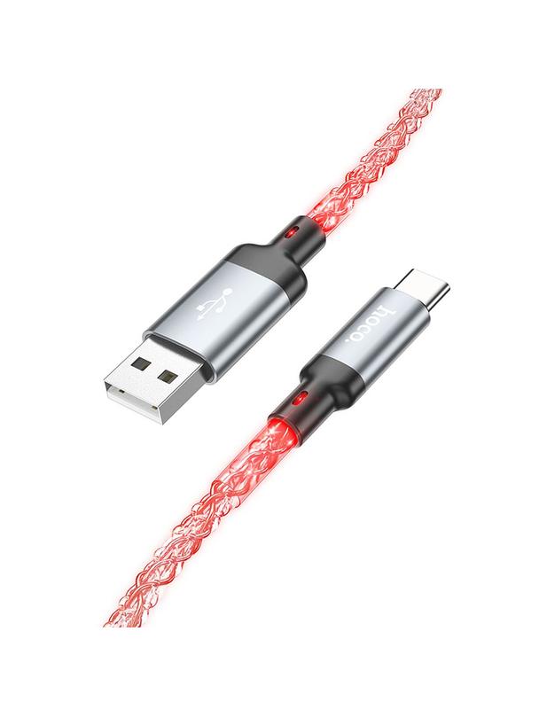 Kabel USB A do USB C Hoco 3A 1 m U112 szary