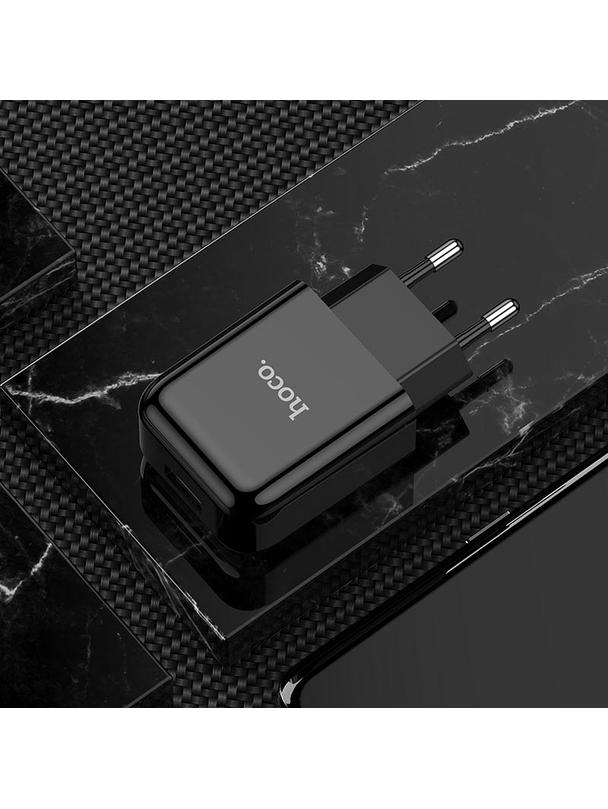 Ładowarka sieciowa do telefonu Hoco USB A 2.1A N2 czarna