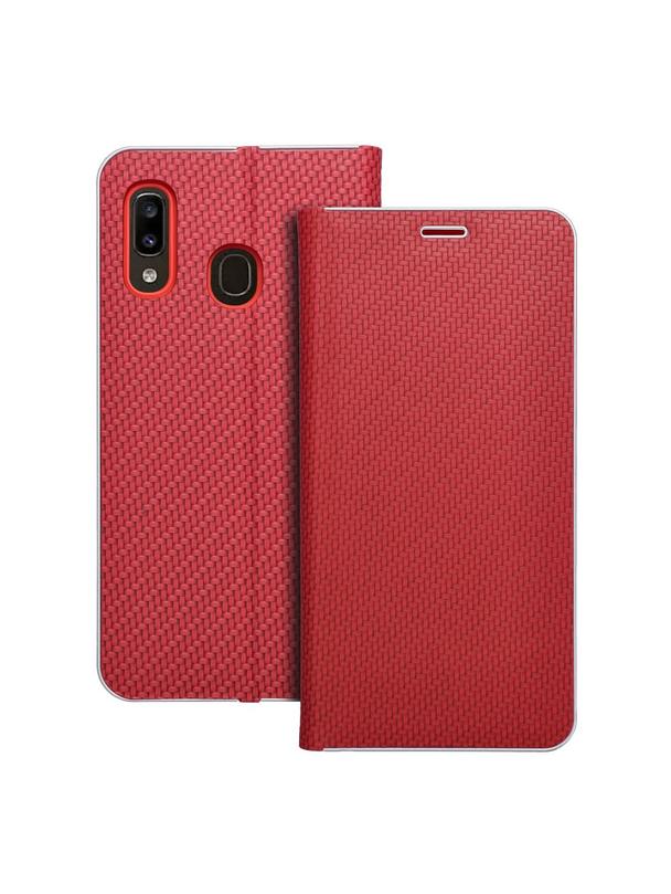 Kabura LUNA Book Carbon do SAMSUNG A20e czerwony