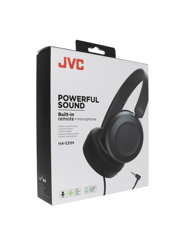 Słuchawki przewodowe nagłowne jack 3,5mm JVC HA-S31M-B-E czarne