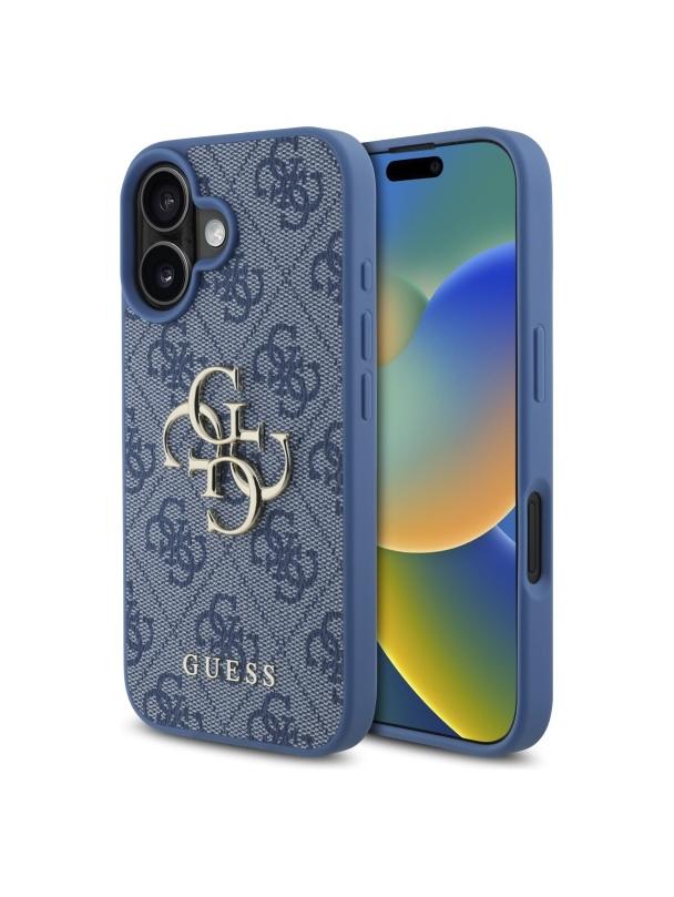 GUESS futerał do IPHONE 16 GUHCP16S4GMGBL (4G PU Big Logo) niebieski